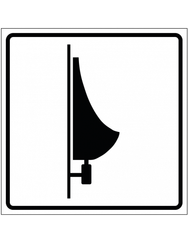 Urinoir sticker, zwart wit, vierkant, symbool urinoir