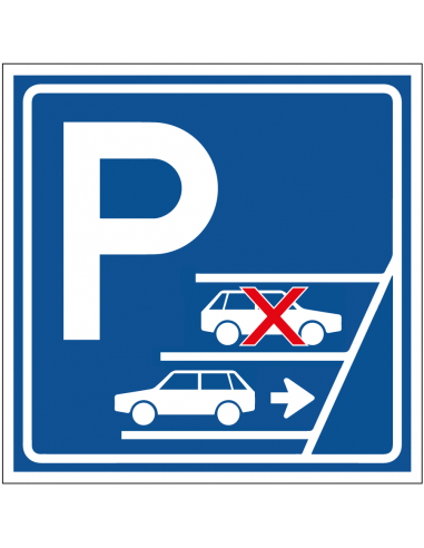 Achteruit inparkeren bord, kunststof, E8AI, vierkant, blauw wit