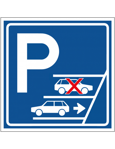 Achteruit inparkeren bord, kunststof, E8AI, vierkant, blauw wit