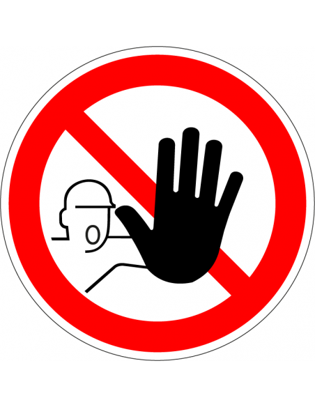 Magneetsticker verboden toegang voor onbevoegden, ISO 7010, rood wit, pictogram verboden toegang voor onbevoegden, rond