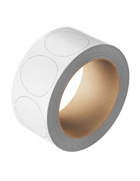 Blanco wit glans sticker op rol, beschrijfbaar