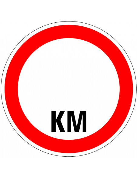 Maximale snelheid sticker naar wens, A1, rood wit, rond