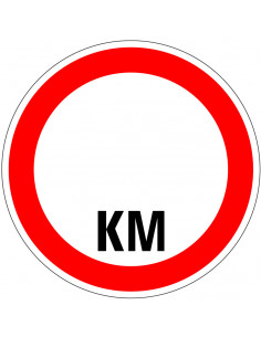 Maximale snelheid bord naar wens, A1, rood wit, rond