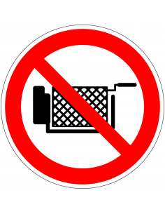 Verboden te frituren sticker, rood wit, rond, symbool frituurpan met rode streep