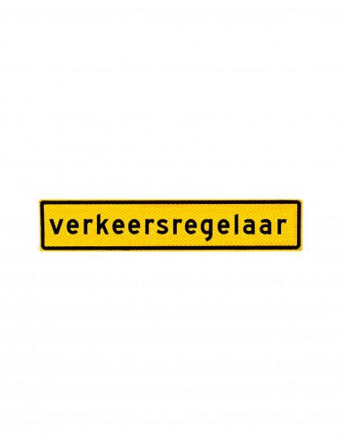 Verkeersregelaar reflecterende magneetsticker, geel zwart, rechthoekig
