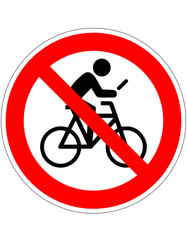 Niet appen op de fiets sticker, rood wit, rond, symbool appende fietser