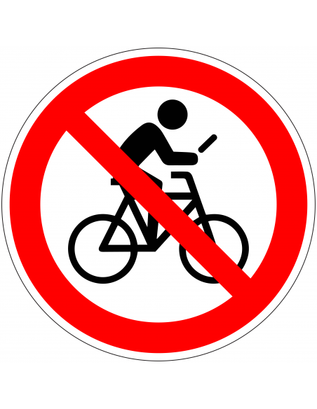 Niet appen op de fiets sticker, rood wit, rond, symbool appende fietser