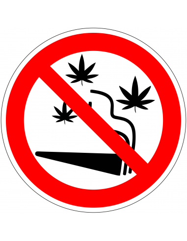 Verboden te blowen bord, rood wit, rond, symbool niet blowen