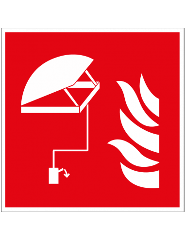 Rookluik bord, kunststof, rood wit, vierkant, symbool rookluik dat opengezet kan worden met rode achtergrond