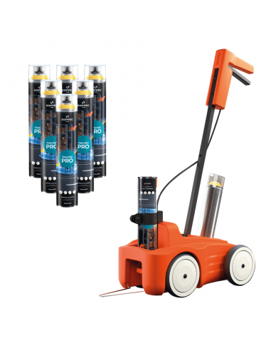 Soppec Driver lijnentrekker met 6 flessen tracing pro gele markeerverf