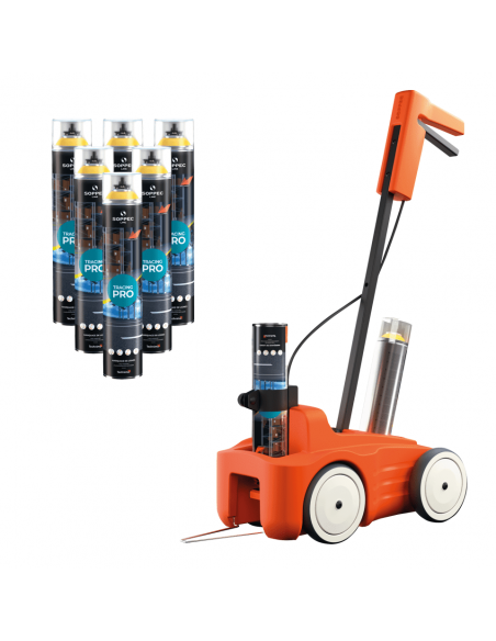 Soppec Driver lijnentrekker met 6 flessen tracing pro gele markeerverf