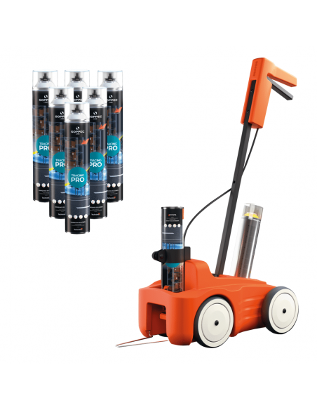 Soppec Driver lijnentrekker met 6 flessen tracing pro witte markeerverf