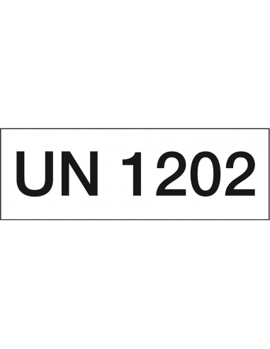 UN 1202 diesel sticker, zelfklevend papier, 500 op rol, zwart wit, rechthoekig