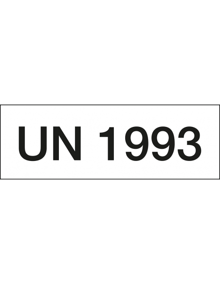 UN 1993 sticker, zelfklevend papier, 500 op rol, rechthoekig, tekst un 1993