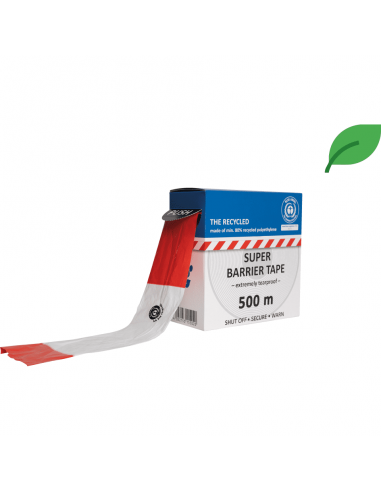 Recyclebaar afzetlint, rood wit, 500 meter