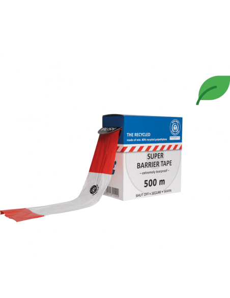 Recyclebaar afzetlint, rood wit, 500 meter