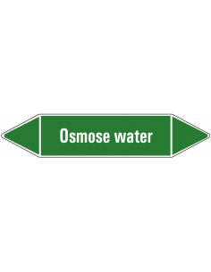 Osmose leidingmarkering op vel, groen wit, Nederlandse tekst osmose, stroomrichting leiding water