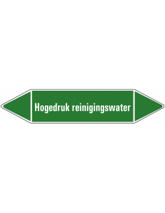 Ketelvoedingswater leidingmarkering op vel, groen wit, Nederlandse tekst ketelvoedingswater, stroomrichting leiding water