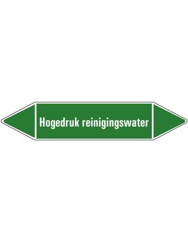 Ketelvoedingswater leidingmarkering op vel, groen wit, Nederlandse tekst ketelvoedingswater, stroomrichting leiding water