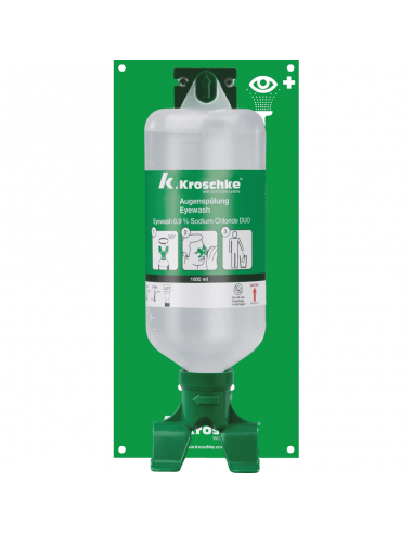 Plum oogspoelstation Duo, 1000 ml, groen, met instructiebord