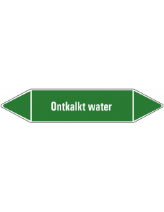 Torenwater leidingmarkering op vel, groen wit, Nederlandse tekst torenwater, stroomrichting leiding water