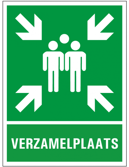 Verzamelplaats bord met tekst, kunststof