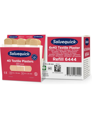 Salvequick 6444 textiel pleisters, rood