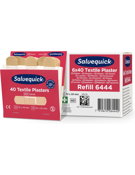 Salvequick 6444 textiel pleisters, rood