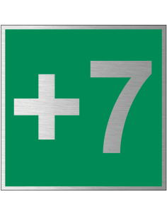 Verdieping 7 bord, geborsteld aluminium, groen grijs, vierkant