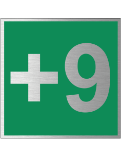 Verdieping 9 bord, geborsteld aluminium, groen grijs, vierkant