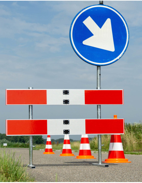 Afzethek inklapbaar met buispaal en verkeersbord