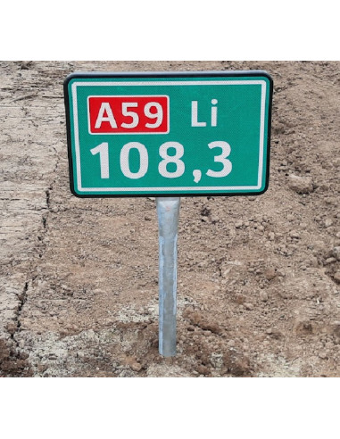 Hectometerbord hectometerpaal naar wens, DOR, groen wit, rechthoek