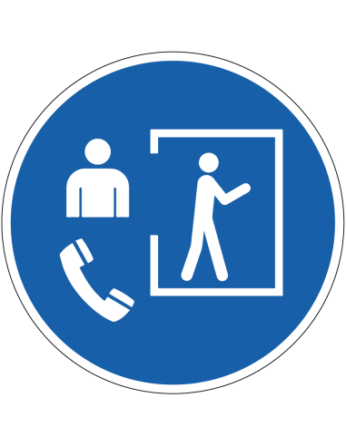 Alleen toegang bij aanwezigheid begeleider sticker, M058, ISO 7010, blauw wit,