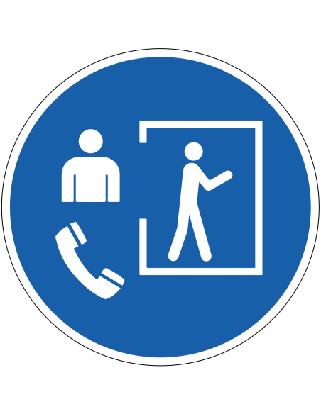 Alleen toegang bij aanwezigheid begeleider bord, kunststof, M058, ISO 7010, blauw wit,