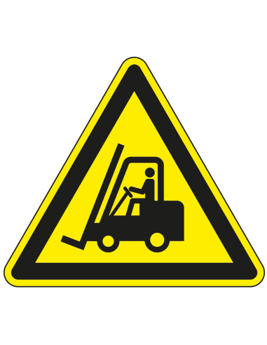 Vloersticker gevaar voor heftrucks, extra hoge slipweerstand, geel zwart, driehoek, symbool heftruck