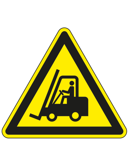 Vloersticker gevaar voor heftrucks, extra hoge slipweerstand, geel zwart, driehoek, symbool heftruck