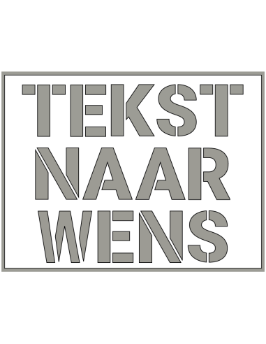 Spuitsjabloon met eigen tekst - dibond, dibond materiaal, sjabloon laten maken
