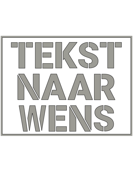 Spuitsjabloon met eigen tekst - dibond, dibond materiaal, sjabloon laten maken