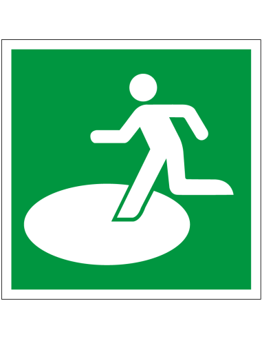 Toevluchtsoord bij natuurrampen bord, kunststof, E065, groen wit, vierkant