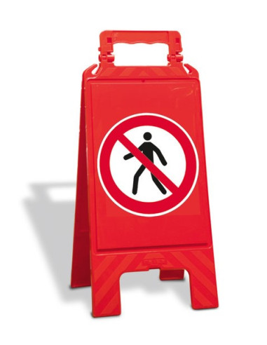 A-bord verboden voor voetgangers, inklapbaar, P004, rood wit, voetganger pictogram
