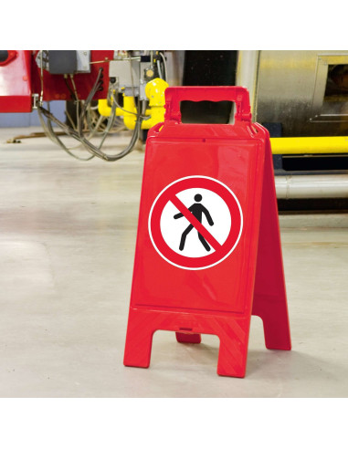 A-bord verboden voor voetgangers, inklapbaar, P004, rood wit, voetganger pictogram