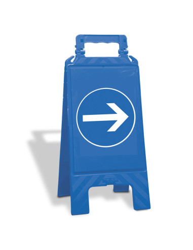 A-bord verplichte richting, inklapbaar, M004, blauw wit, met pijl pictogram wijzend naar rechts