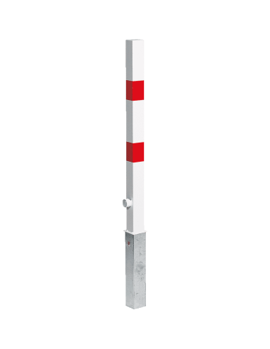 Uitneembare afzetpaal Wien, vierkant, rood wit