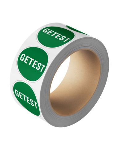 Getest controlesticker, groen, 25 meter op rol, groen wit, rond