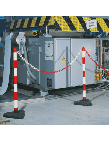 Mobiele afzetpalen met ketting voor binnen, lichtgevende ketting, 6 stuks