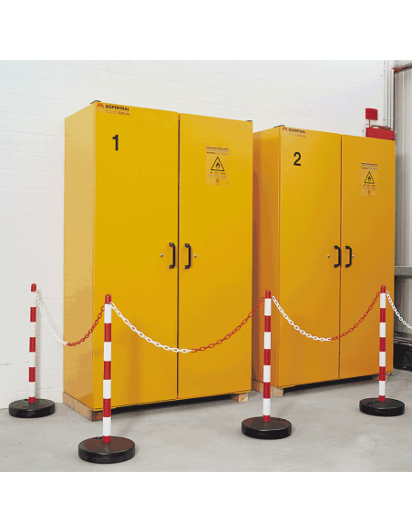 Mobiele afzetpalen met ketting, lichtgevende ketting, 6 stuks, rood wit