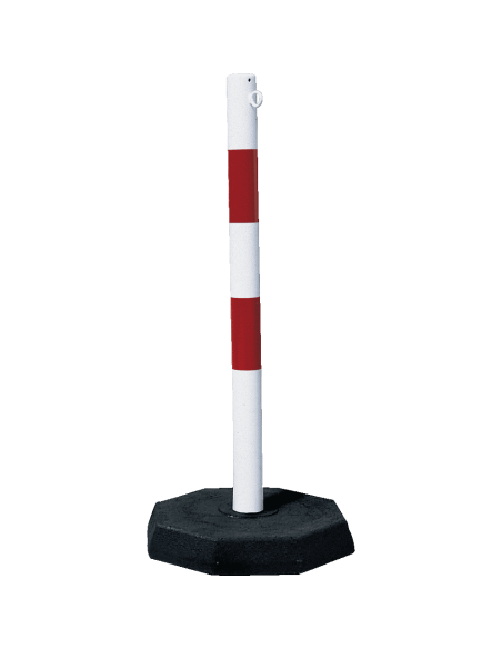 Stalen mobiele afzetpalen met ketting, rood wit, 6 stuks