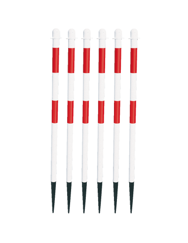 Mobiele afzetpalen met ketting en pin voor buiten, reflecterend rood wit, 6 stuks