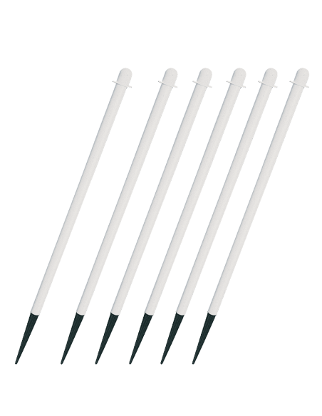 Mobiele afzetpalen met ketting en pin voor buiten, wit, 6 stuks