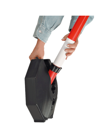 Inklapbare afzetpaal voor binnen, rood wit